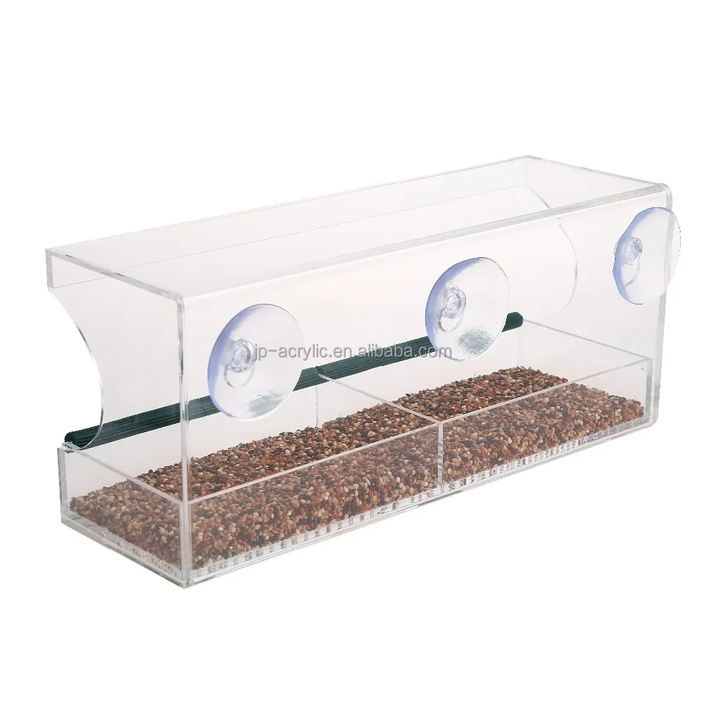 
Hot Sale Clear Plastic Acrylic Squirrel Proof Window Large Wild Bird Feeder bird house with Removable Tray 