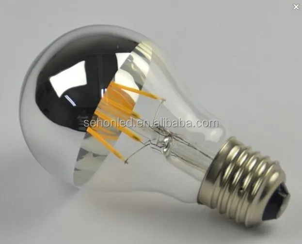 half silvered crown E14 E27 half mirror 220V G45 led filament bulb 4W