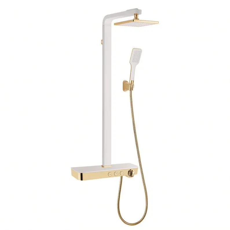 
High experience China manufacturer L shaped shower bathroom shower set column panel wall mount Spa Shower system 