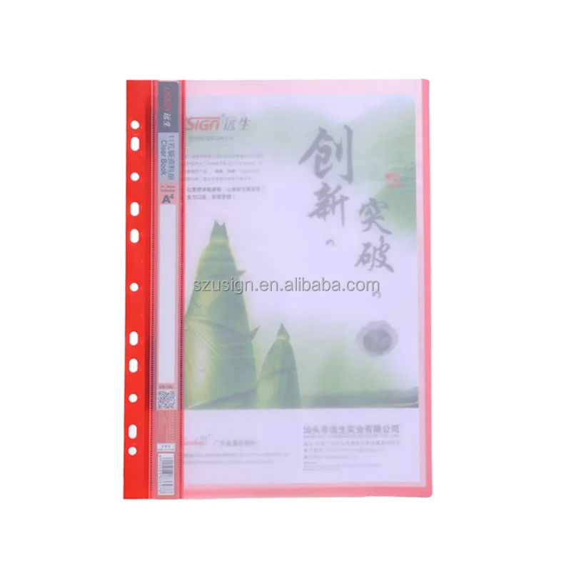 
US-10L Office Plastic A4 11 Holes Clear Book 10 pockets 