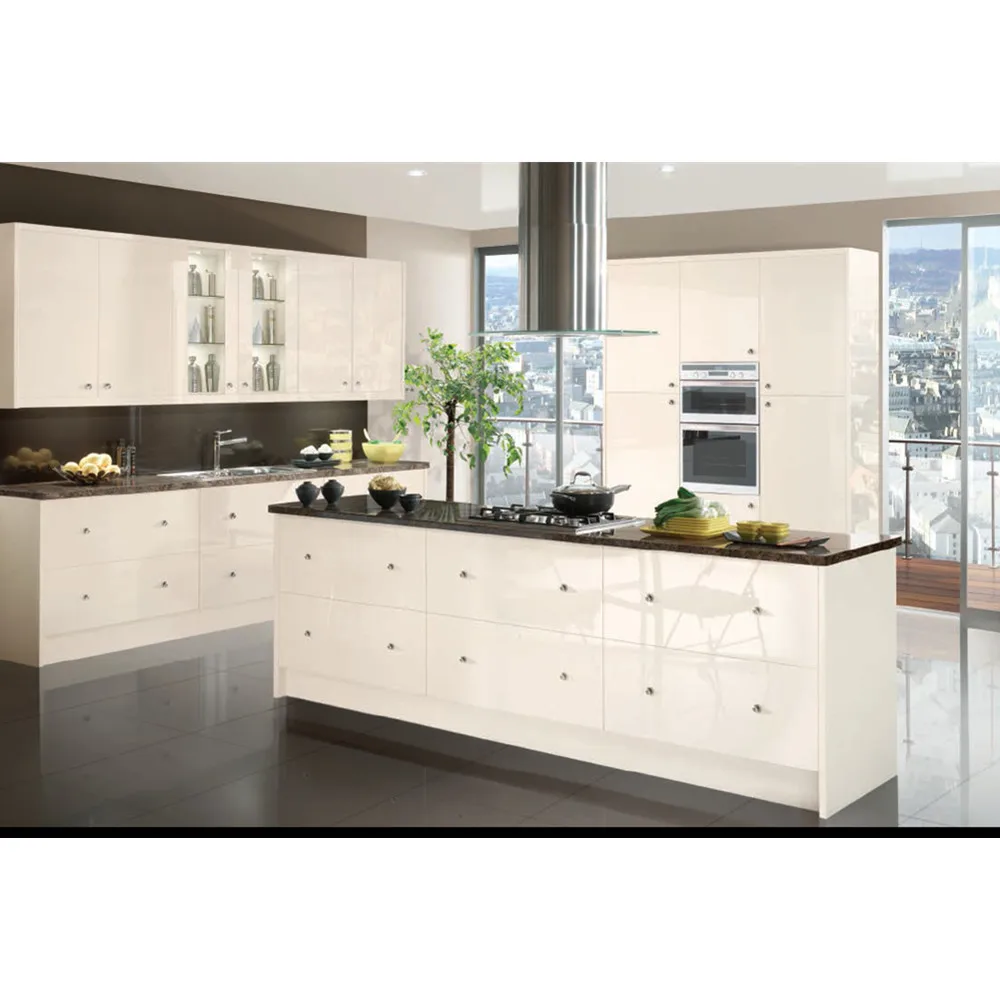 
2018 new designs white lacquer kitchen cabinet 