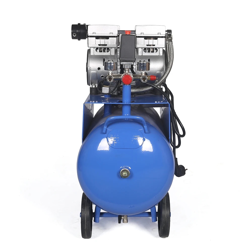 
Hot selling 2 cylinder 3hp 50L mobile printing spray quiet silent oil free air compressor 