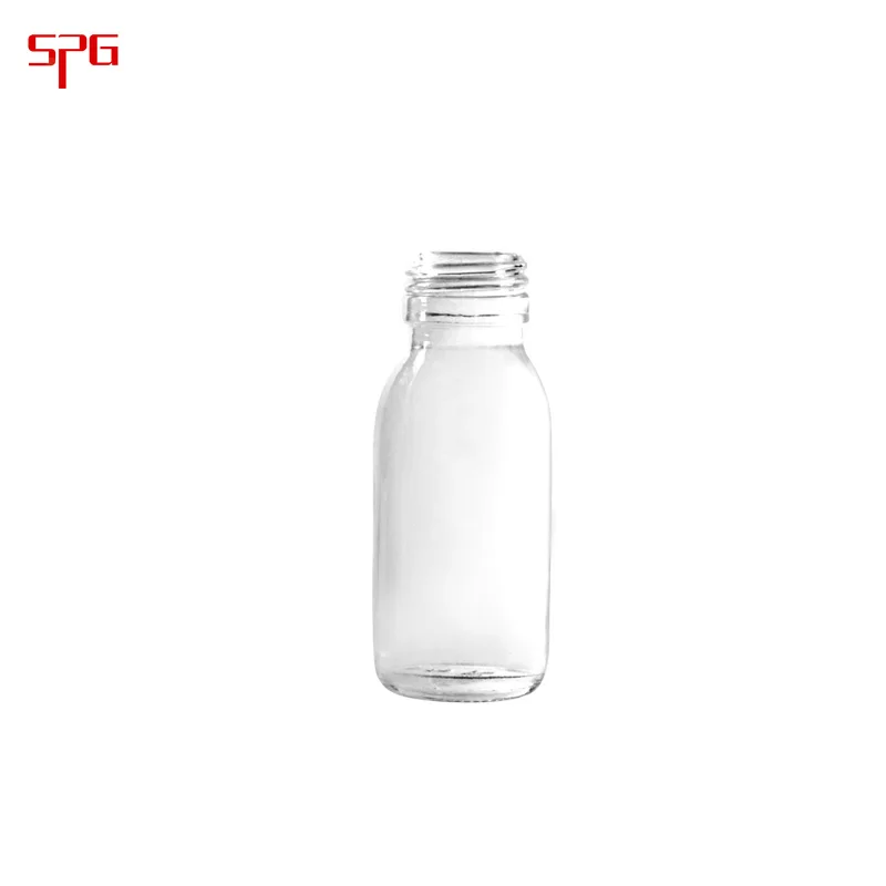 30ml 60ml clear glass bottles for syrup DIN PP28 mm