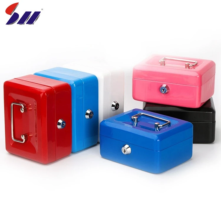 150*118*80 mm steel plastic coin tray cylinder key lock cash box