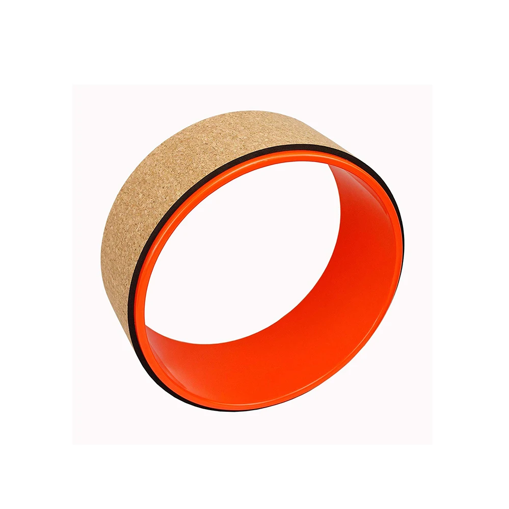 Cork Yoga Wheel, Cork Yoga Blocks - Extra Firm High Density Yoga Bricks I Natural & Eco-Friendly. Bonus eBook