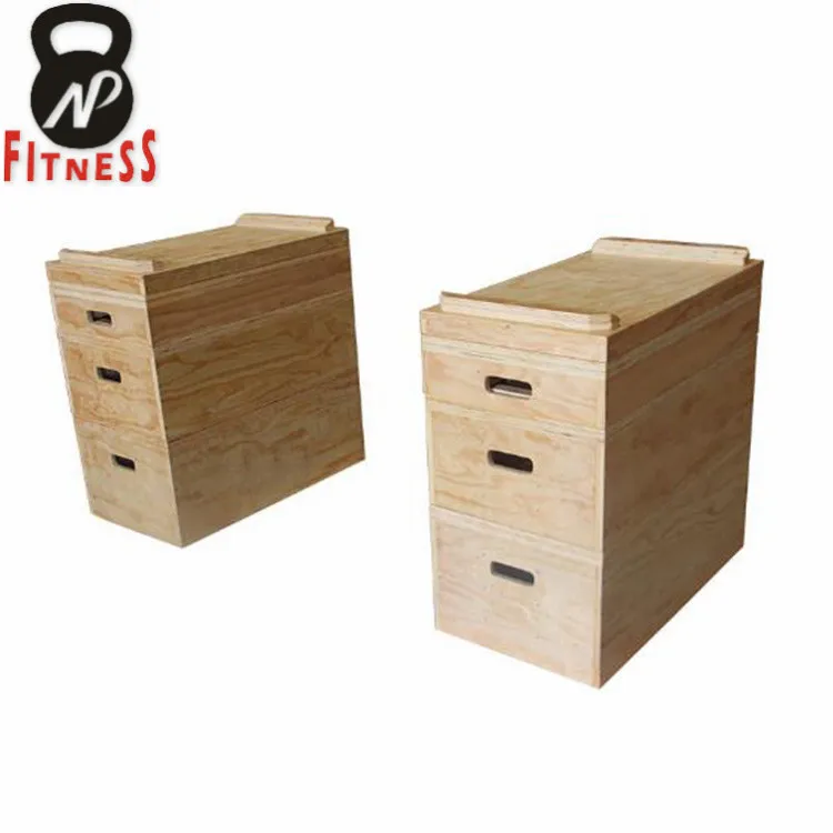 Gym Equipment Wooden Weightlifting Jerk Box Block