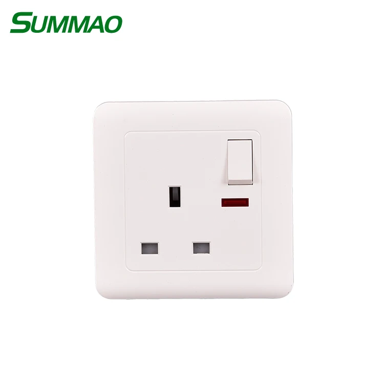 2 Gang Switches 3 Pins 13A Power Electric Outlet Wall Socket Double UK Socket With 2 USB Ports