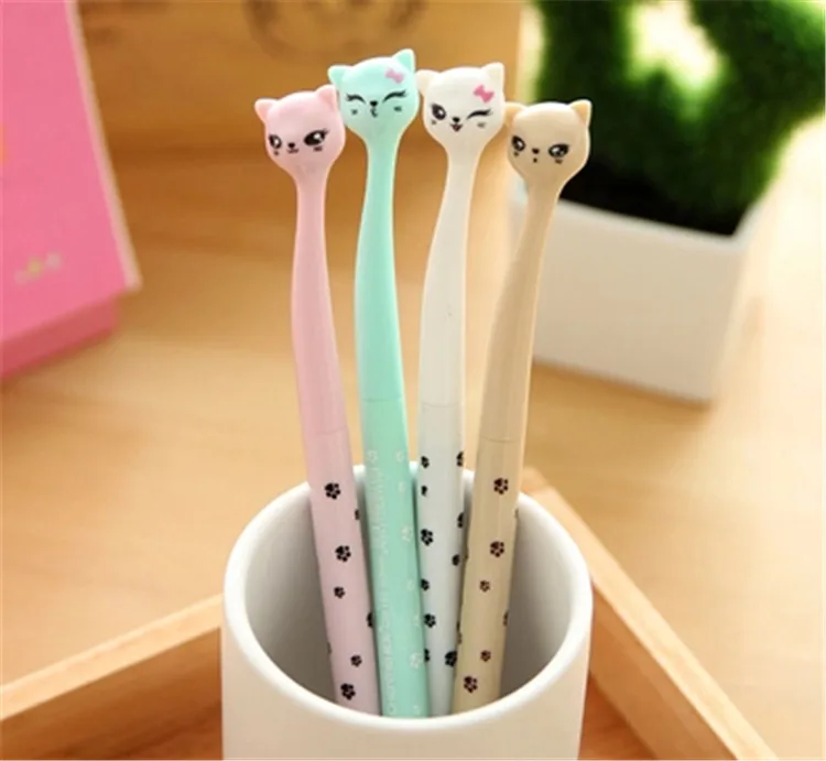 Симпатичная гелевая ручка с мультяшным котом, кавайные канцелярские ручки, ручки, школьные материалы, офисные и школьные принадлежности, канцелярские принадлежности