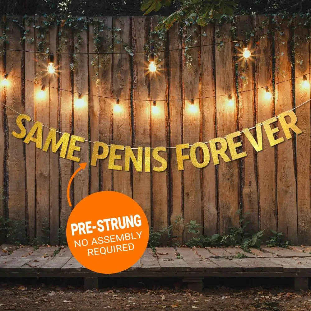 Umiss Gold Same Penis Forever Banner for Bachelorette Party Decorations Set, Hen Party Banner Sign and Bridal Shower Supplies
