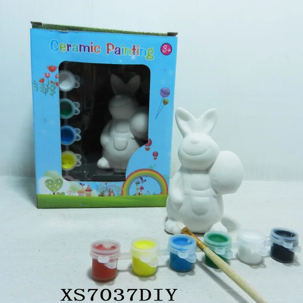 Home decoration DIY uncoated ceramic animal figurines to paint