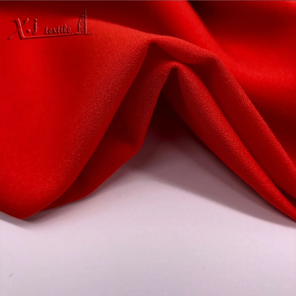 Polyester stretch fabric Moss Crepe Like Linen Fabric