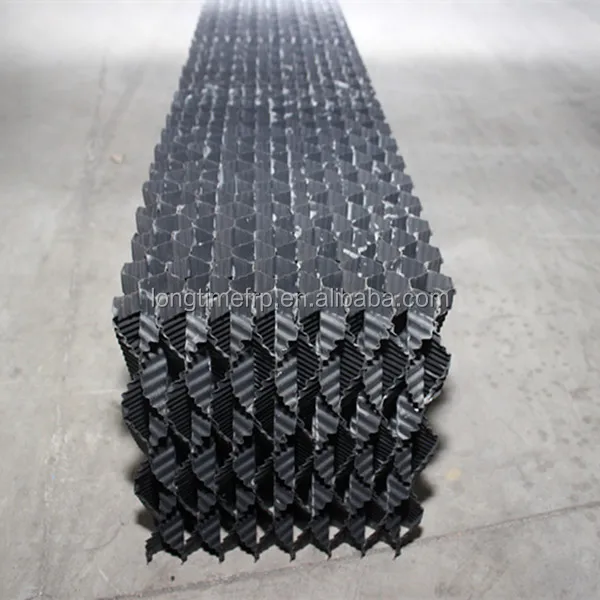 Large length black PVC honeycomb filler for counter flow cooling tower fill