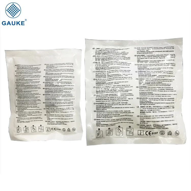 Instant cold compress cold pack ice pack used in an emergency