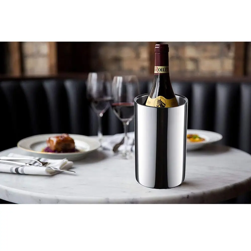 
Wine Chiller Bucket Stainless Steel Double Wall White Wine Bottle Cooler Bucket Insulated Champagne Beer Ice Bucket 