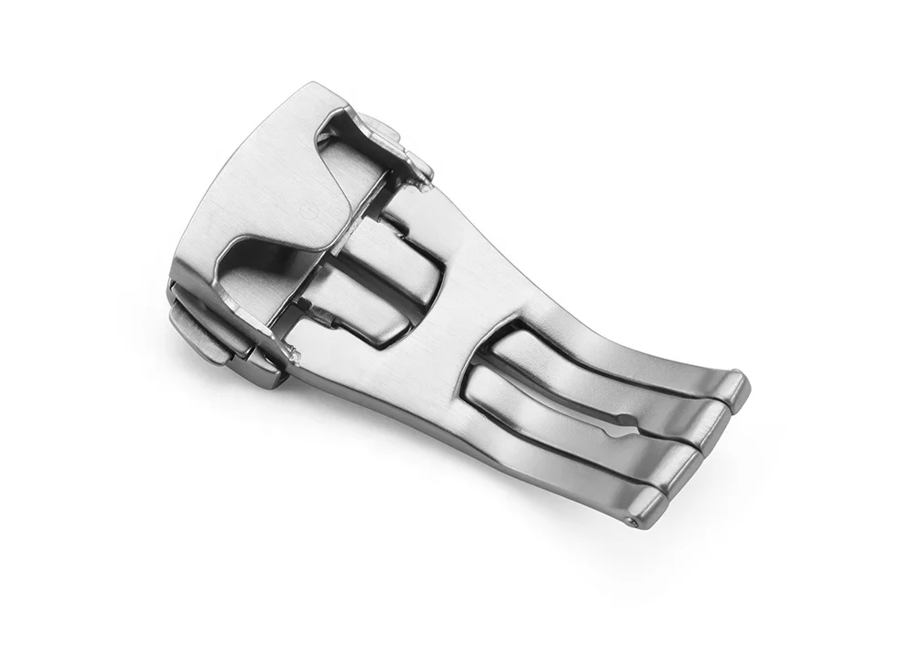 
18mm 20mm Silver 316L Stainless Steel Brushed Deployment Watch Buckle Folding Clasp For Omega Watch Strap Band Buckle 