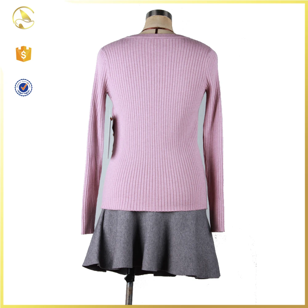 Custom Russia style pink sweater wool pullover