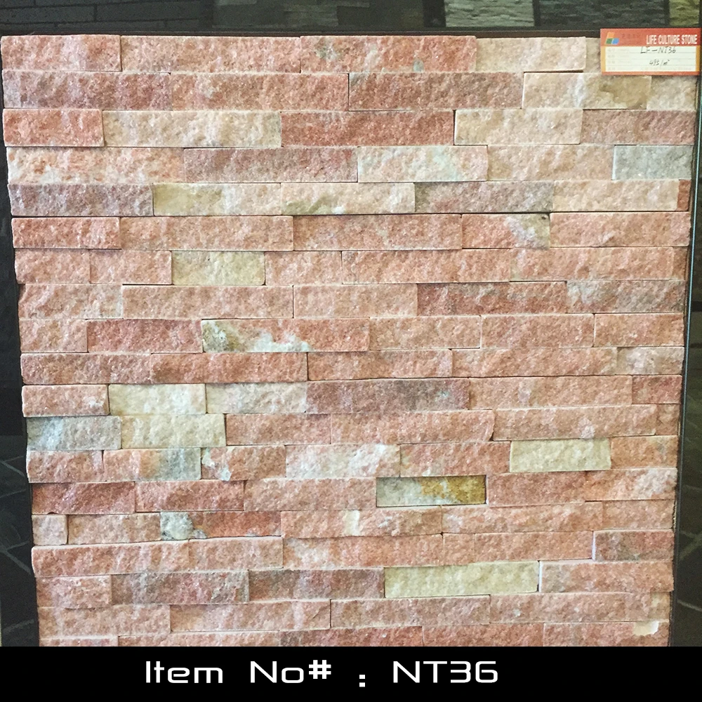 Antacid Pink Natural Stone Slate Slab Wall Cladding for exterior