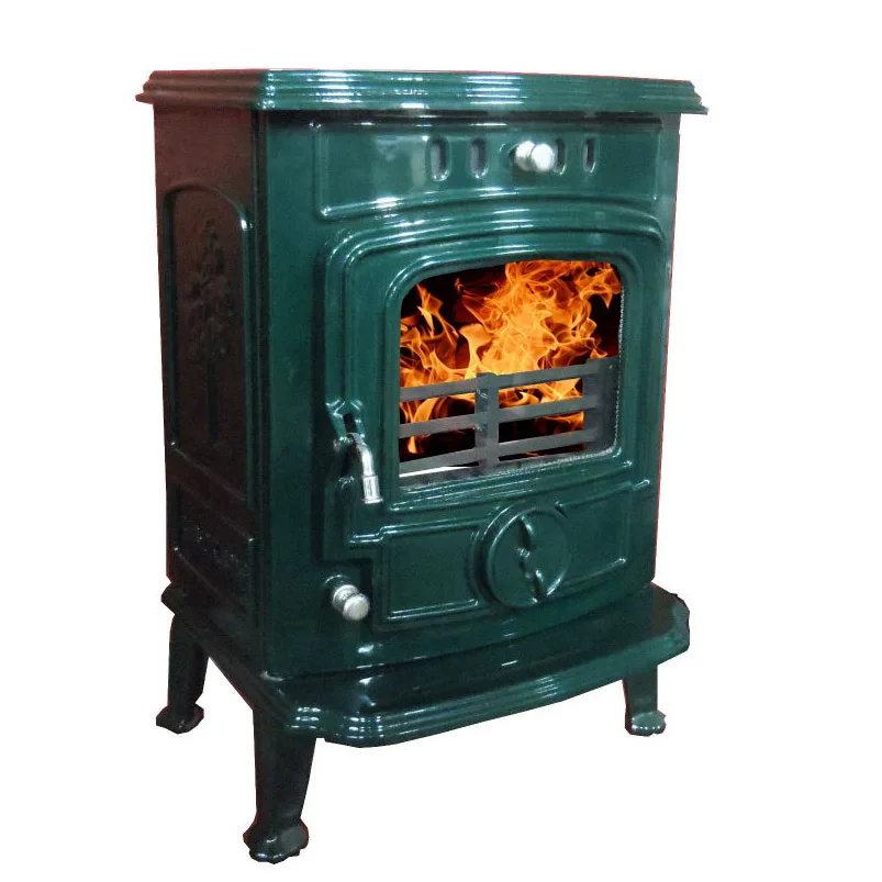 Tiny Multi-Fuel Wood Burning Cast Iron Room Heater Cheap Boiler Stove