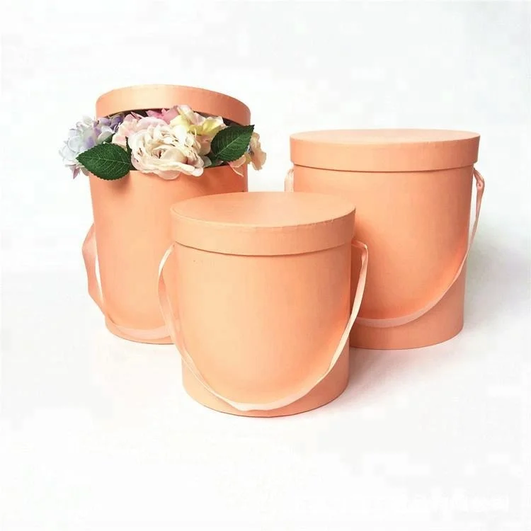 Роскошная дизайнерская картонная круглая коробка с принтом на заказ, коробки для цветов