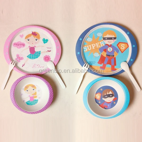 Лидер продаж 2017 Детская тарелка/столовая посуда из бамбукового волокна натурального цвета в форме клубники