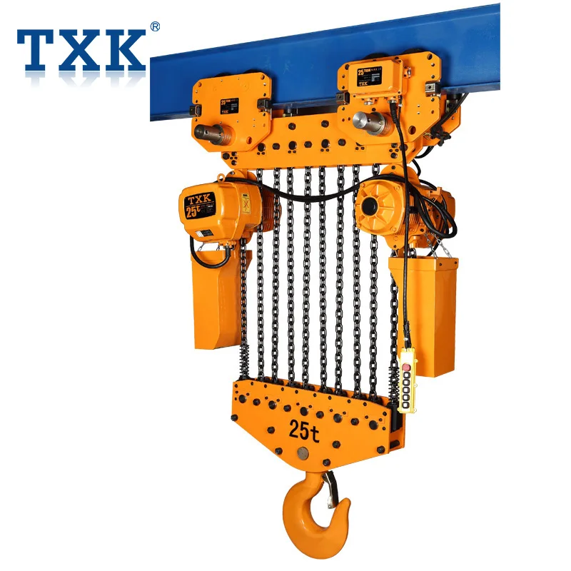TXK 25 тонн 10 цепи двойной скорость подъема с электрической тележкой