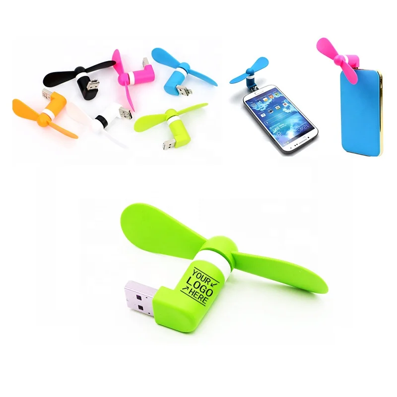 Christmas Digital Portable Micro USB Phone Fans Custom Logo Mini Fan 2 in 1 for Phone