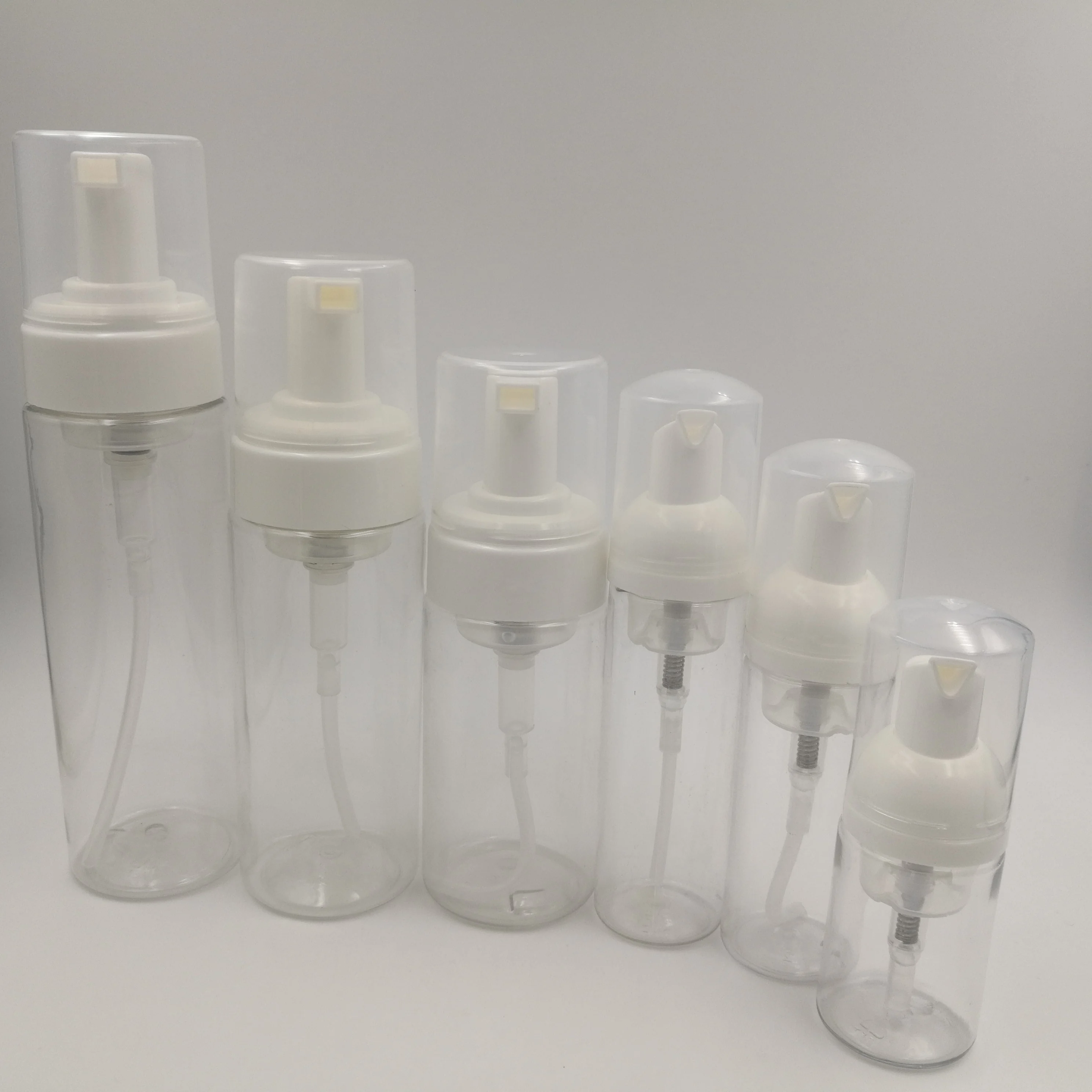 30ml 50ml 60ml 100ml 150ml 200ml  250ml PET foam pump bottles plastic empty refillable cosmetic foaming soap pump bottle