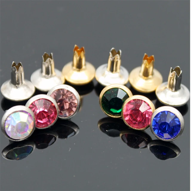 Fashion cheap crystal AB color rhinestone rivet open end garment rivet for decoration