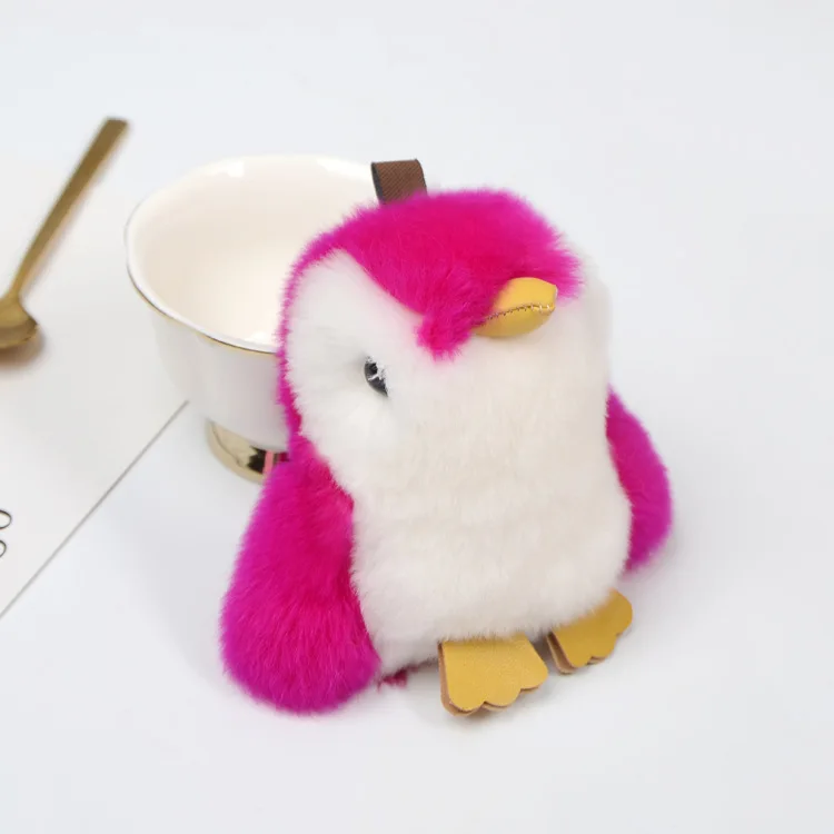
Hot seller cute rabbit hair small penguin key ring lady wallet a fur rabbit car key chain gift.Plush Penguin Keychain Doll 
