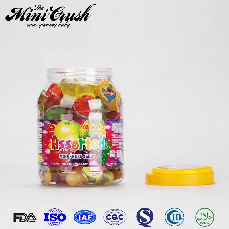 15g plastic clear mini jelly cup fresh real fruit shaped gummy jelly candy