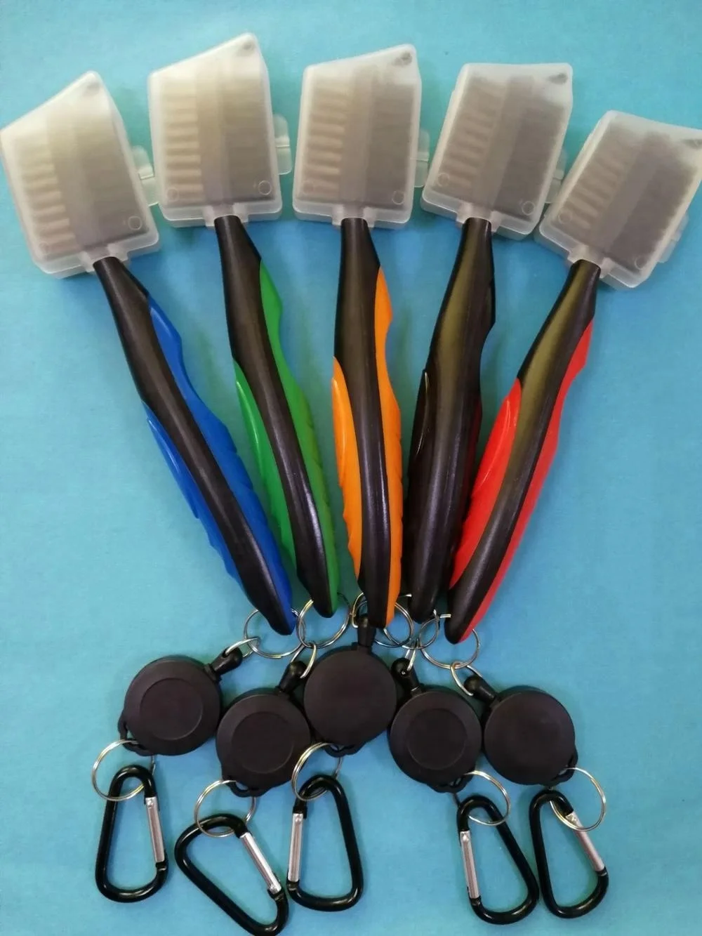 
2021 hot selling golf club cleaning brush with cap protection 