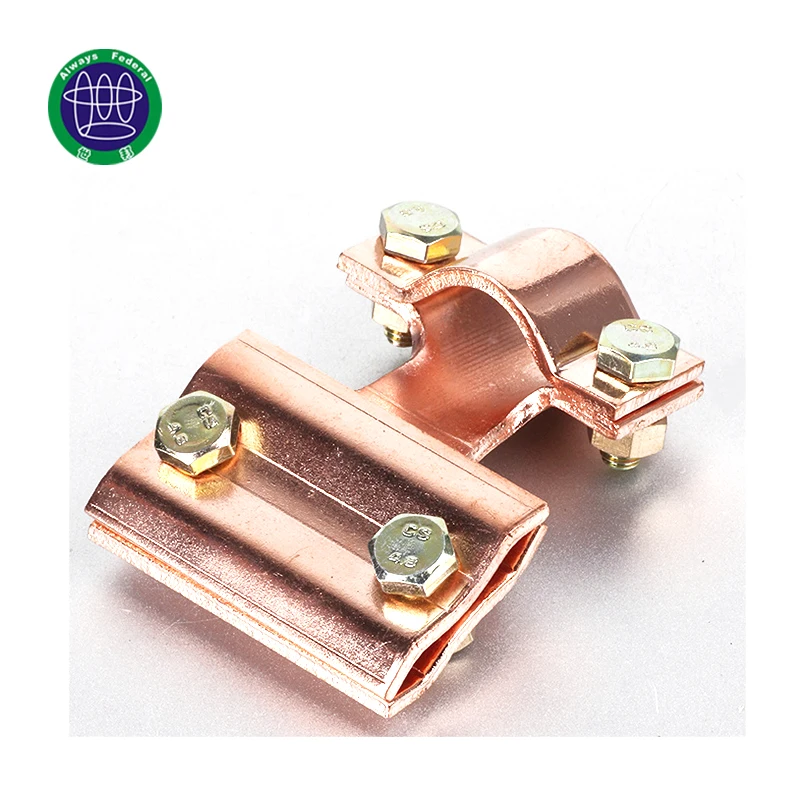 The Double Slot Of Copper Earth Cable Connectors For Sale