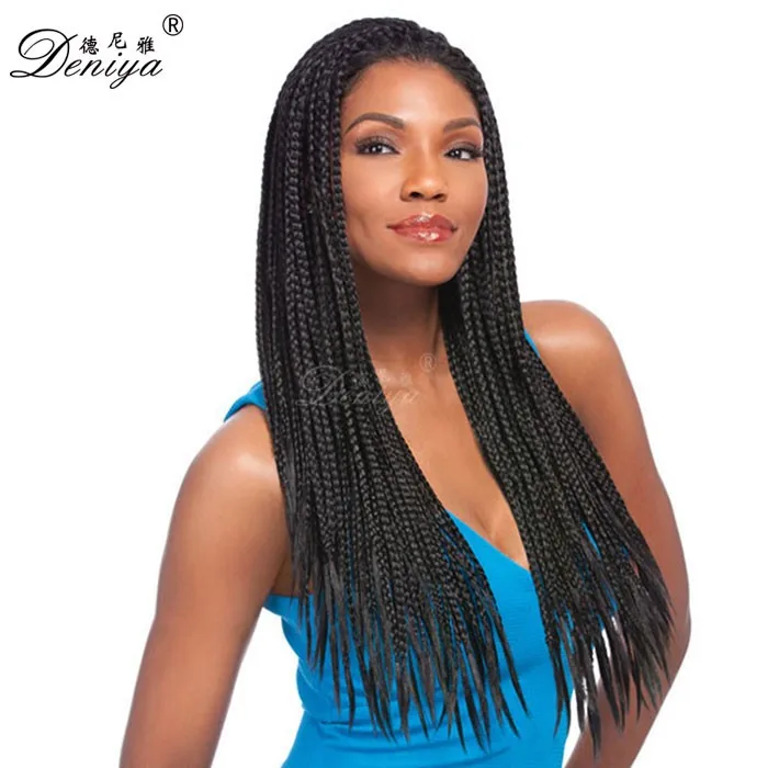 African fully hand braided lace front wig kinky twist braided lace wig