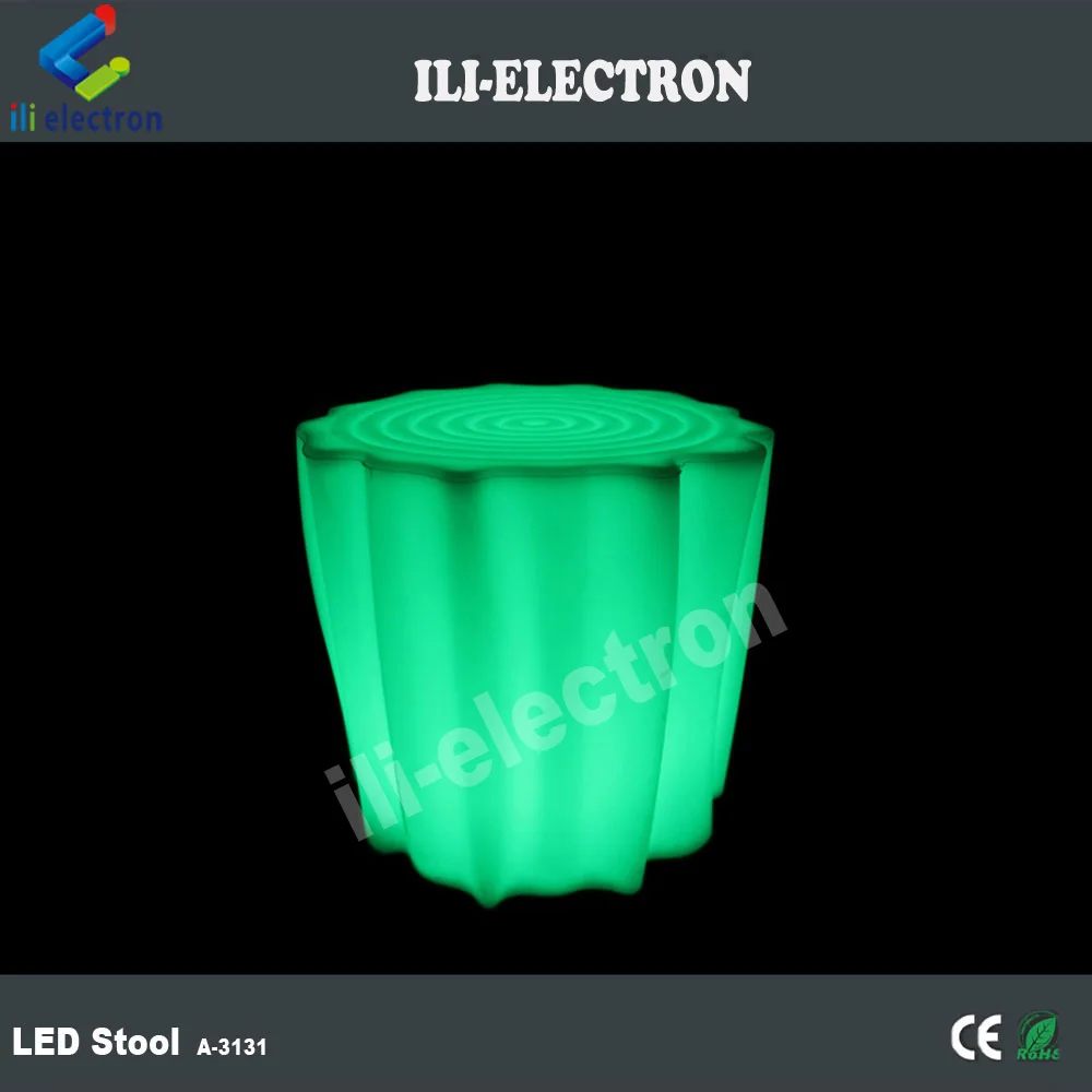 Round Seat illuminated plastic led Bar Stool