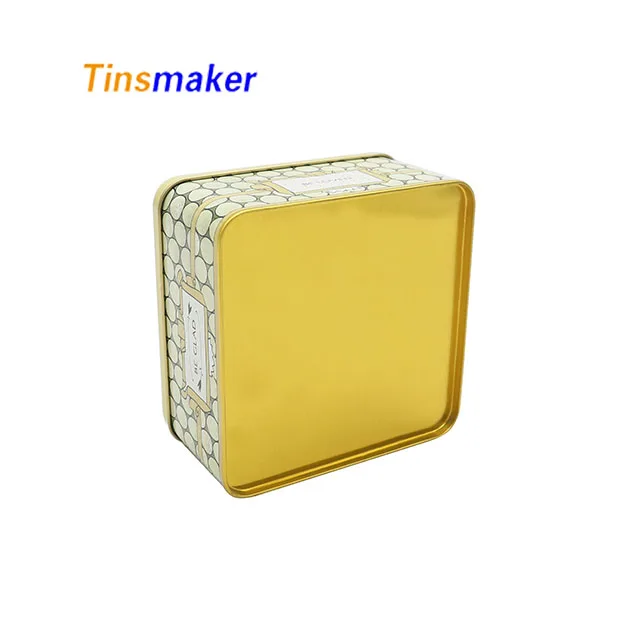 Tin Box Container Type Style Tea Leaf Cookies Nut Storage Square Metal European Cute Gift CMYK Off-set Printing Accept 0.23mm