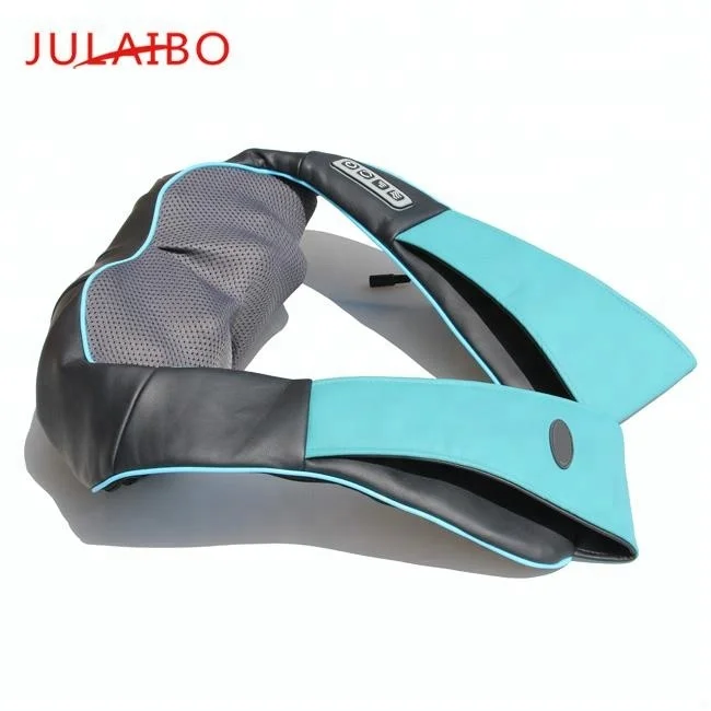 Hotselling new style shiatsu kneading neck and shoulder massage belt neck massager blue and black  with dust bag