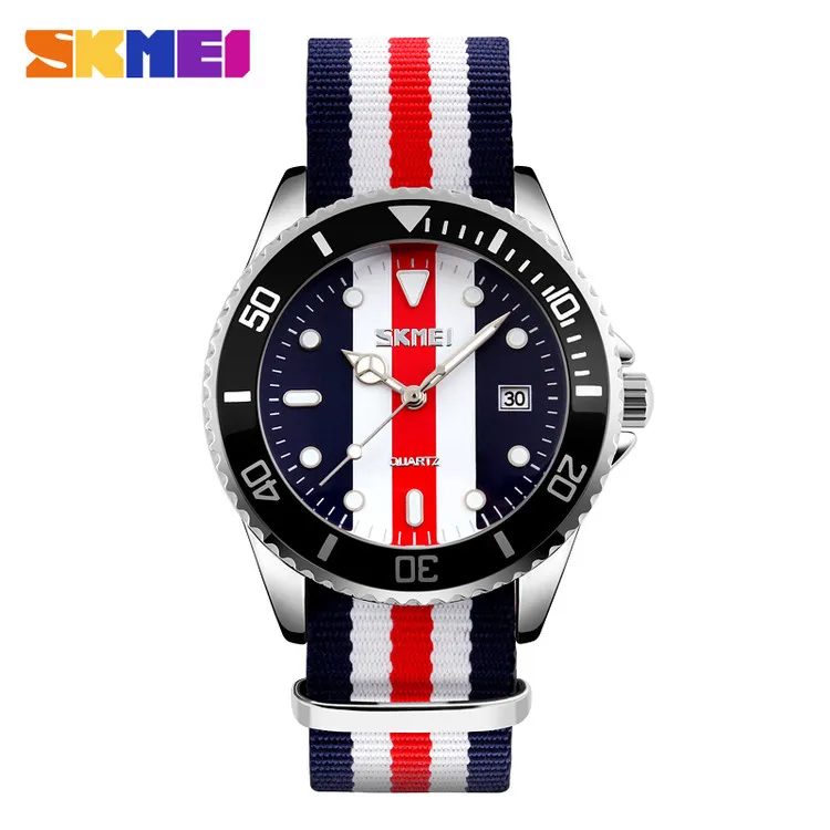 Skmei 9133 japan movt men fashion quartz style nylon strap watch