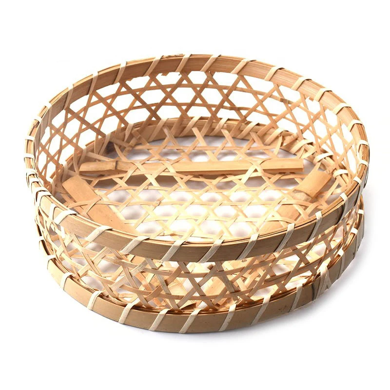 Wholesale Bamboo Bread Basket Bamboo Weaving Storage Basket Bamboo Storage Basket