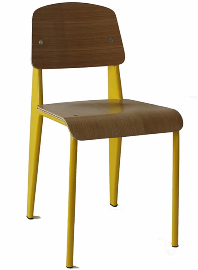 Modern colorful wooden dining room chair parts Wooden Jean Prouve Standard Chairs