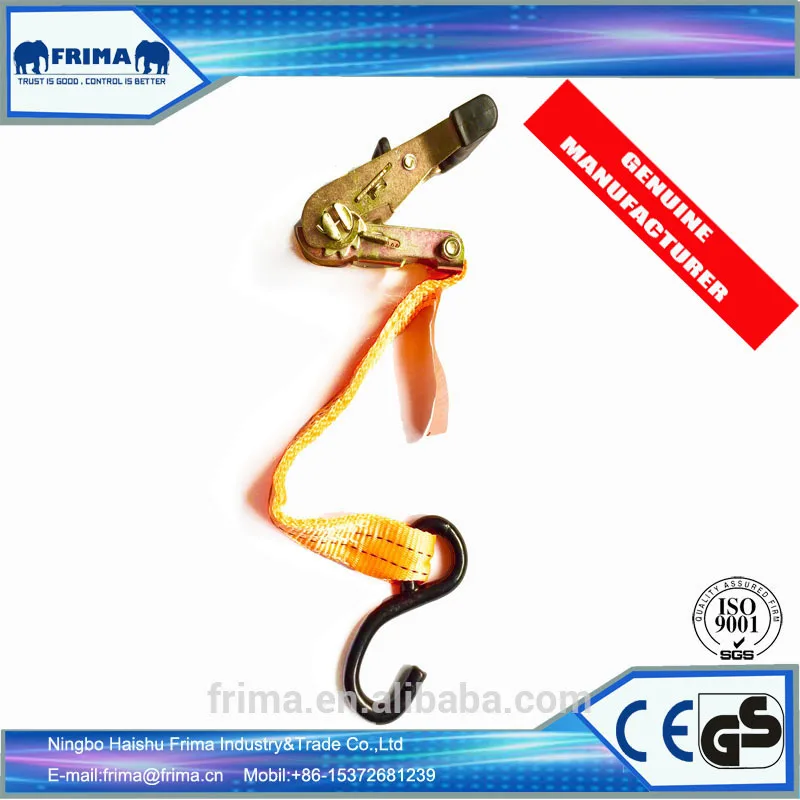 1.5'/1.5Ton/3m  Light Duty Webbing Strap polyester With S Hook Lashing ratchet tie down