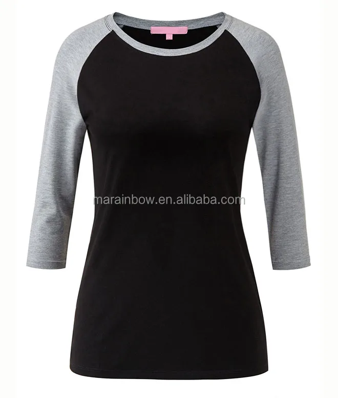 Лидер продаж, Женская Повседневная футболка с рукавом 3/4, бейсбольная Футболка реглан, Джерси, футболка контрастных цветов