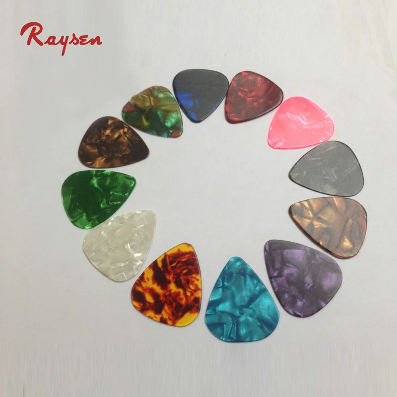 Customize guitar accessories 0.46-1.5MM celluloid guitar picks heart shape
