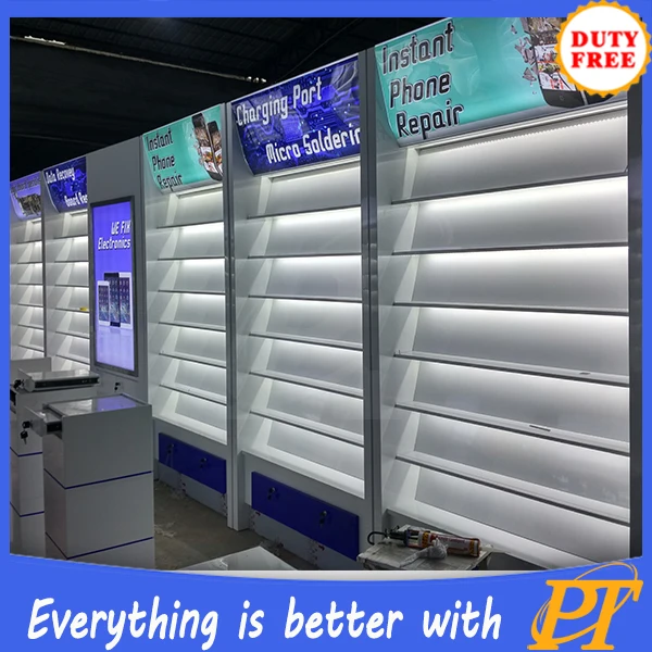 2018 luxury mobile phone retail shop design in GZ factory
