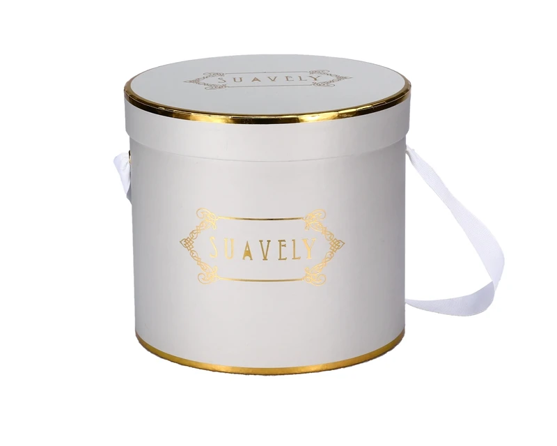 Пользовательский золотой логотип, серебряная круглая цветочная роза, упаковочная коробка