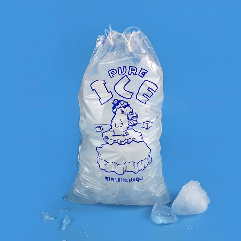 Strong Anti Piercing Plastic Ice Bags,LDPE Wicket Ice Bags