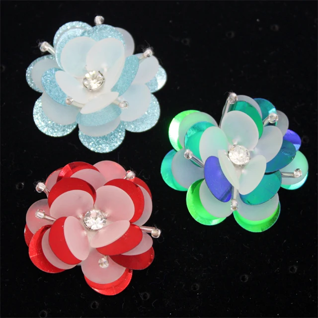 Fashion handmade sequin  patches  sequin flower applique for clothing