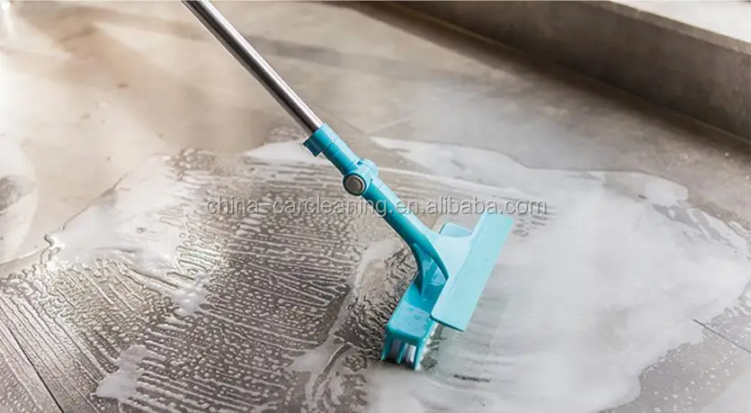 2 in 1 multy function floor brush with window squeegee and telescopic aluminum handle