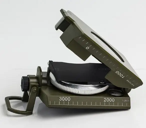 High-end American compass compass with scale / level / / slope meter / luminous / magnifying glass