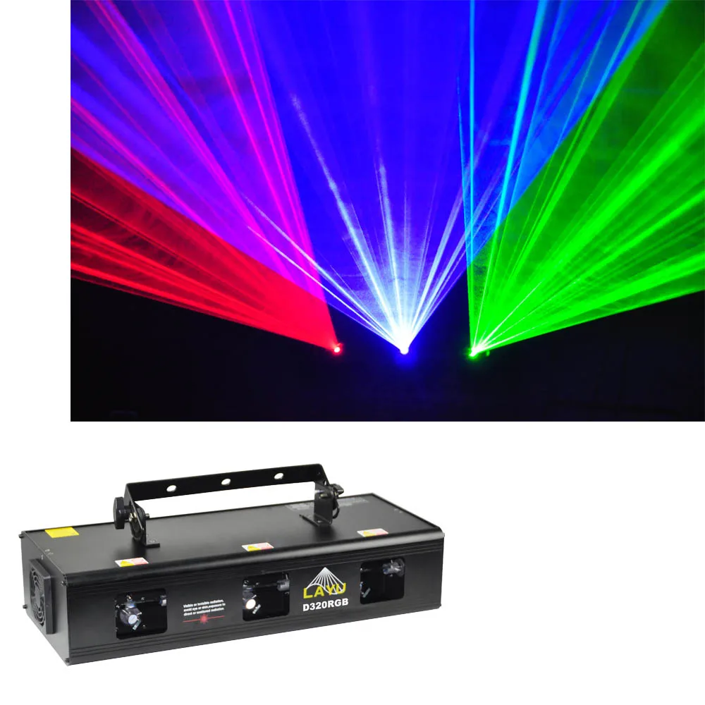 LAYU laser factory sale D320RGB 3 head DMX control stage show cool beam laser light with RGB