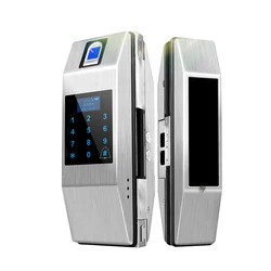 Zinc Alloy Fingerprint  Electronic Keypad Entry Glass Door Lock IC Card